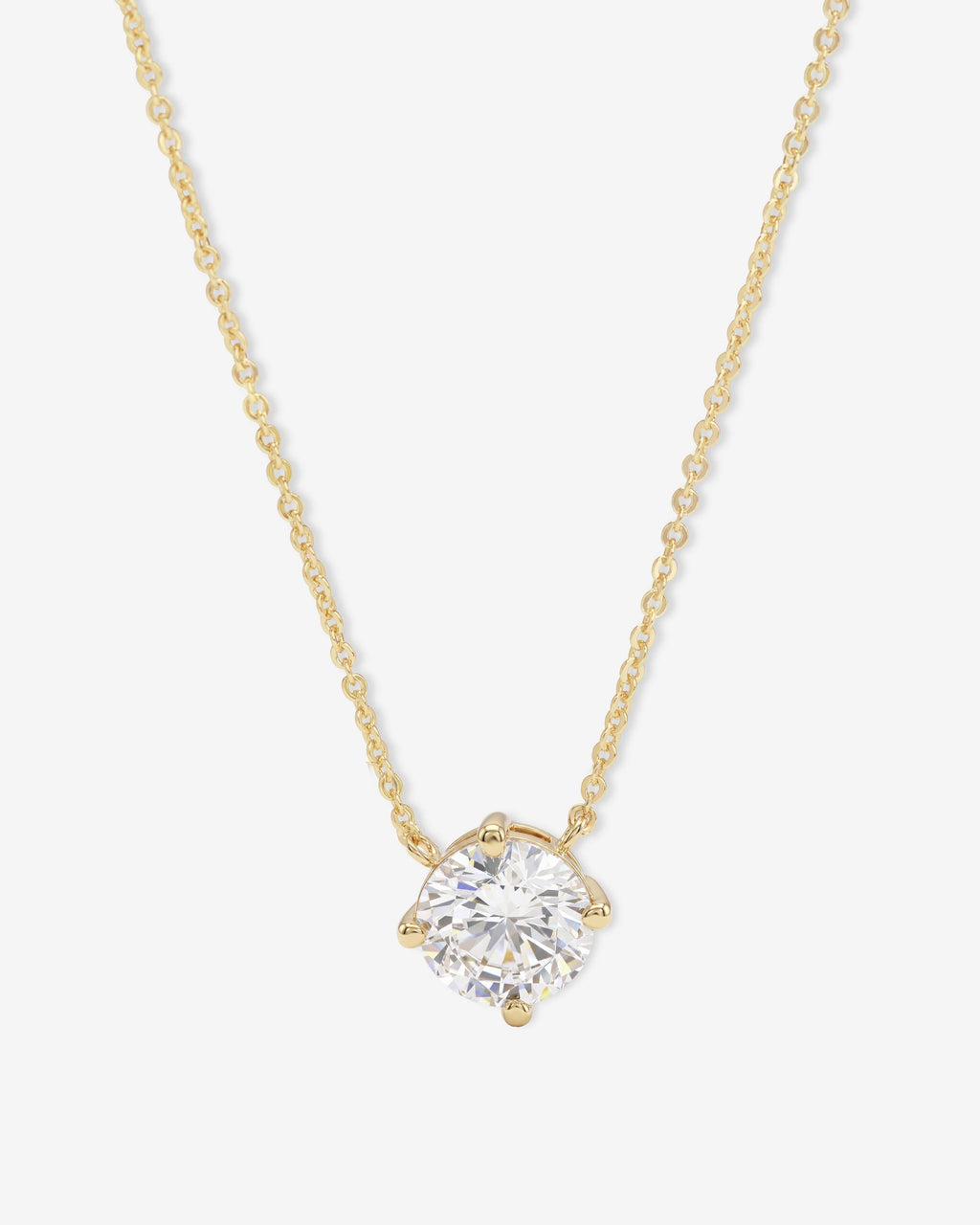 The Monarch Round Cut Necklace - Gold|White Diamondettes