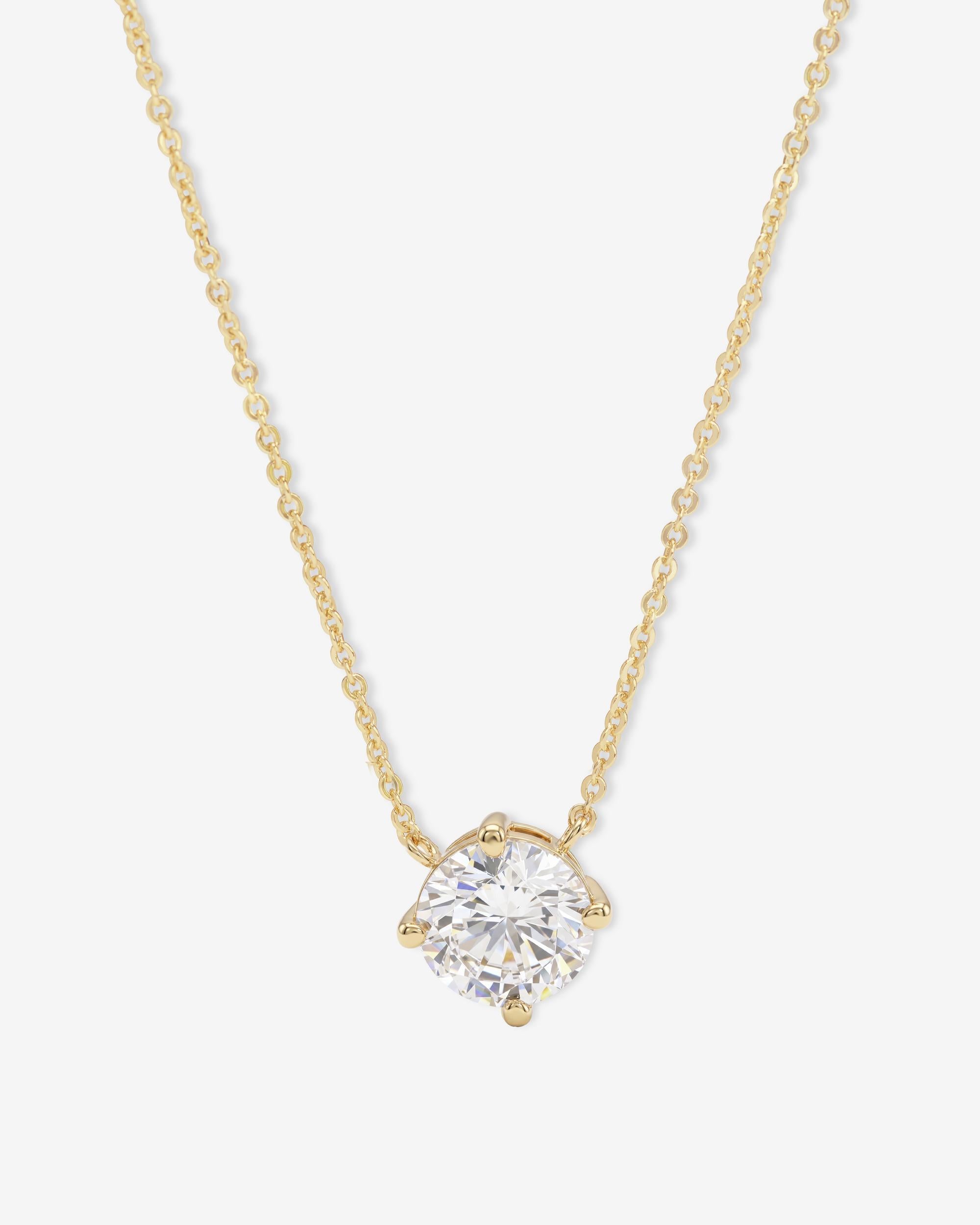 The Monarch Round Cut Necklace - Gold|White Diamondettes