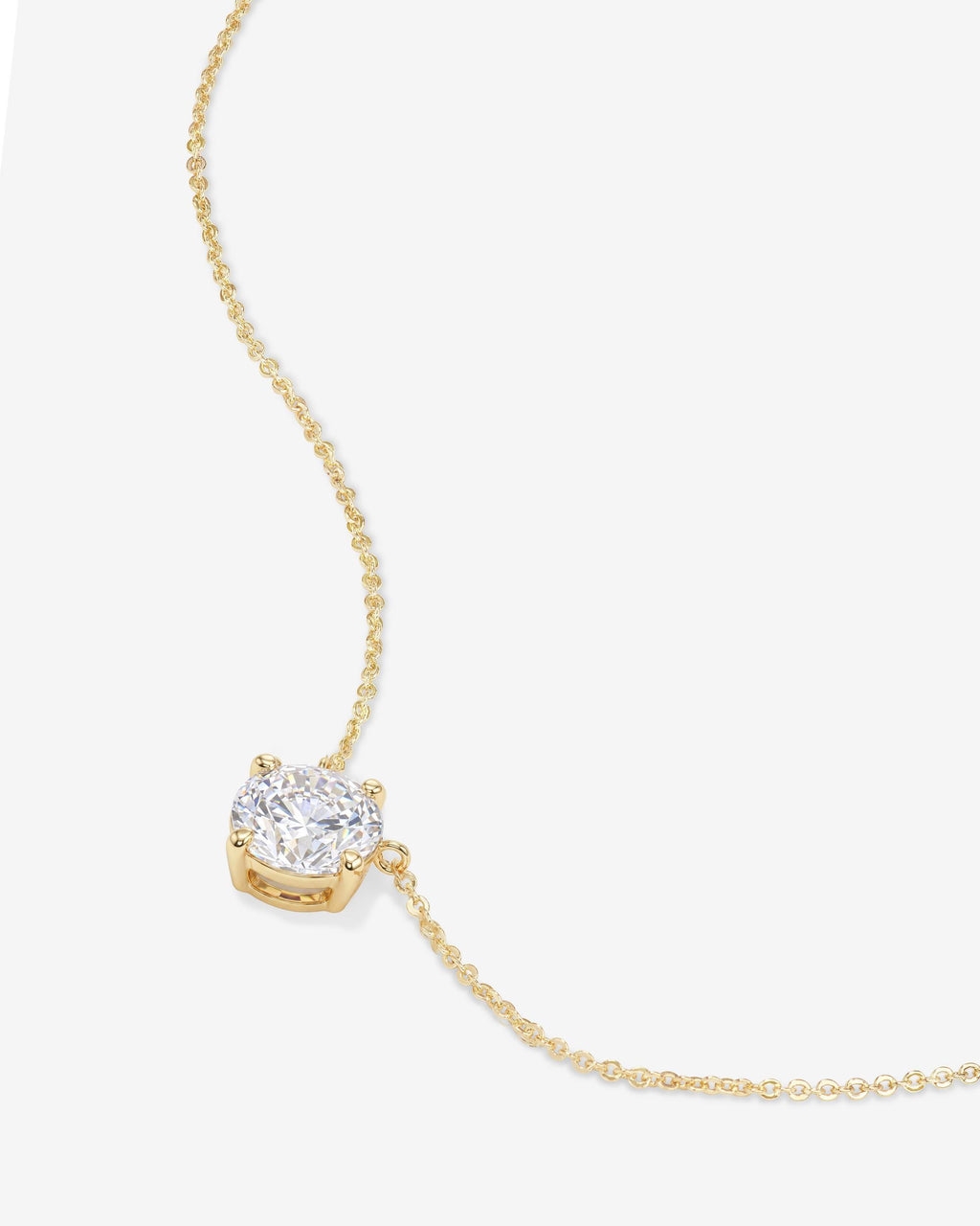 The Monarch Round Cut Necklace - Gold|White Diamondettes