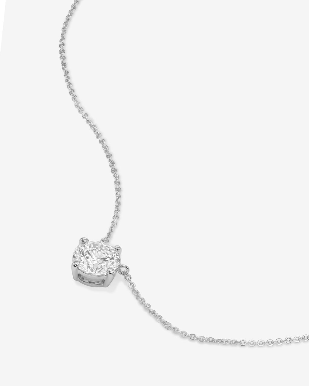 The Monarch Round Cut Necklace - Silver|White Diamondettes