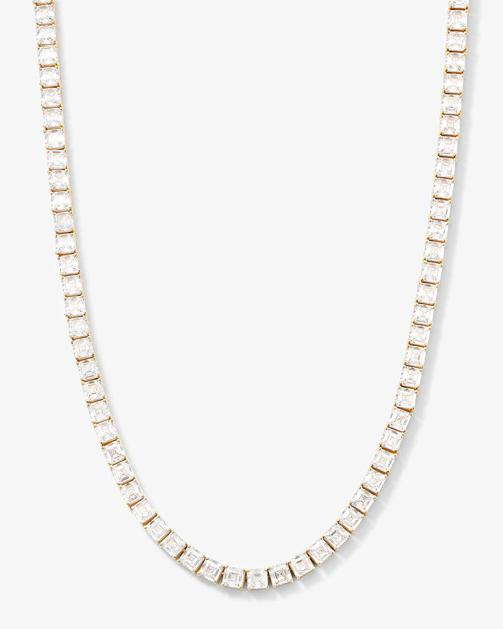 The Queen's Tennis Necklace 5mm - Gold|White Diamondettes