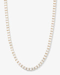 The Queen's Tennis Necklace 5mm - Gold|White Diamondettes