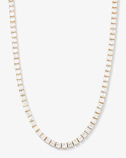 The Queen's Tennis Necklace 5mm - Gold|White Diamondettes