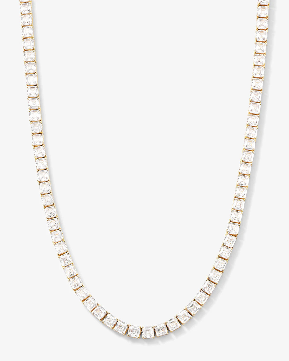 The Queen's Tennis Necklace 5mm - Gold|White Diamondettes