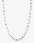 The Queen's Tennis Necklace 5mm - Silver|White Diamondettes