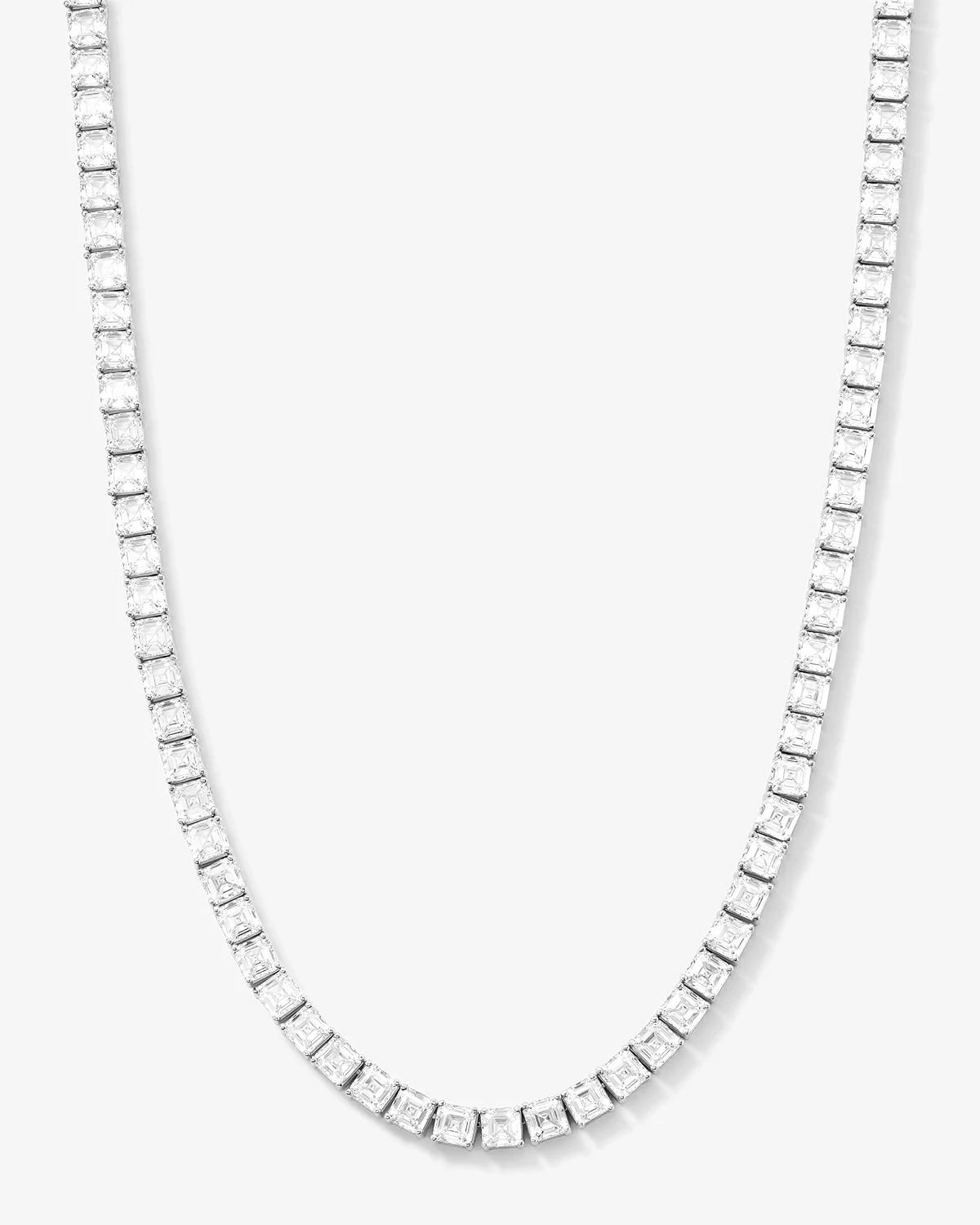 The Queen's Tennis Necklace 5mm - Silver|White Diamondettes