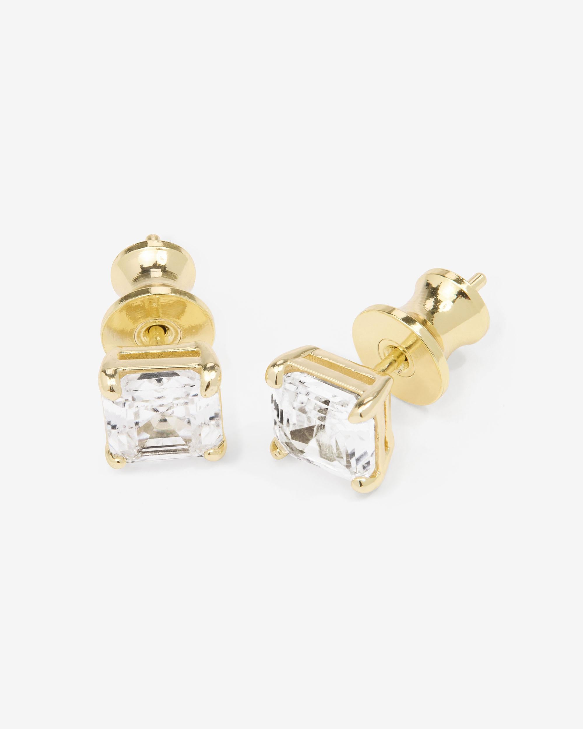 The Queen's 6mm Studs - Gold|White Diamondettes