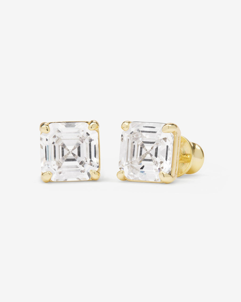 The Queen's 8mm Studs: Gold & Bold Simulated Diamonds – Melinda