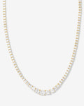 The Queen's Graduated Tennis Necklace - Gold|White Diamondettes