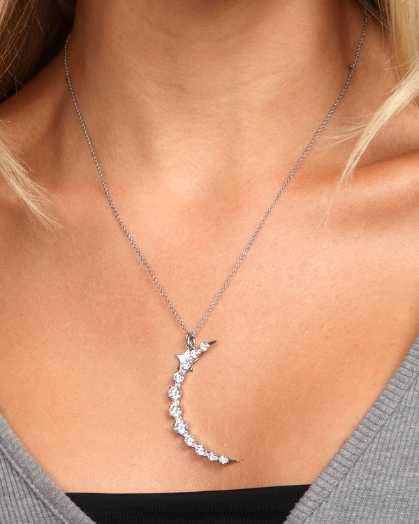 "What Dreams are Made of" Necklace - Silver|White Diamondettes