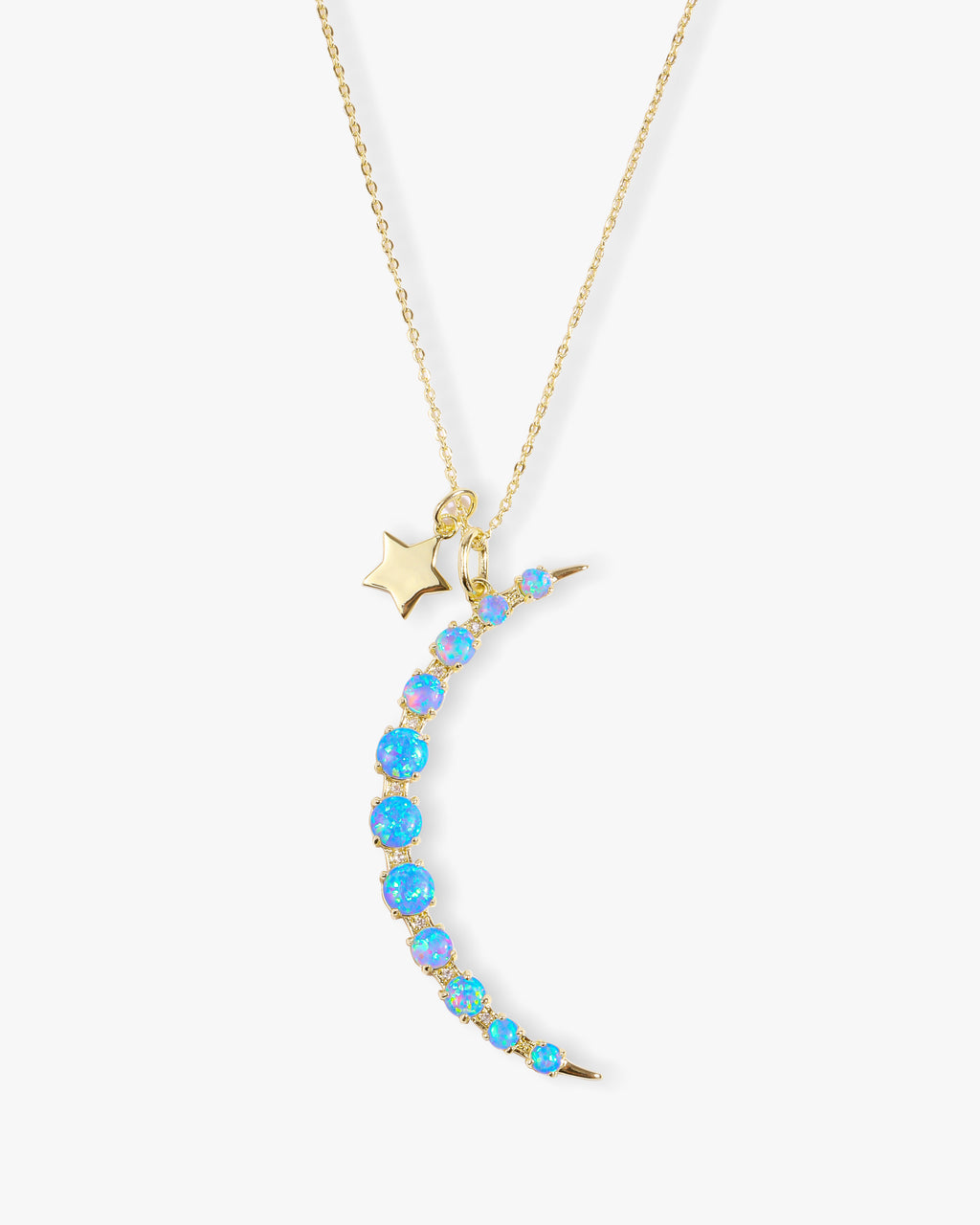 "What Dreams are Made of" Necklace Gold Blue Opal
