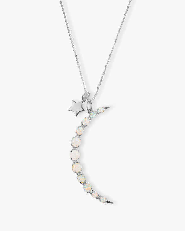 "What Dreams are Made of" Necklace - Silver|White Opal