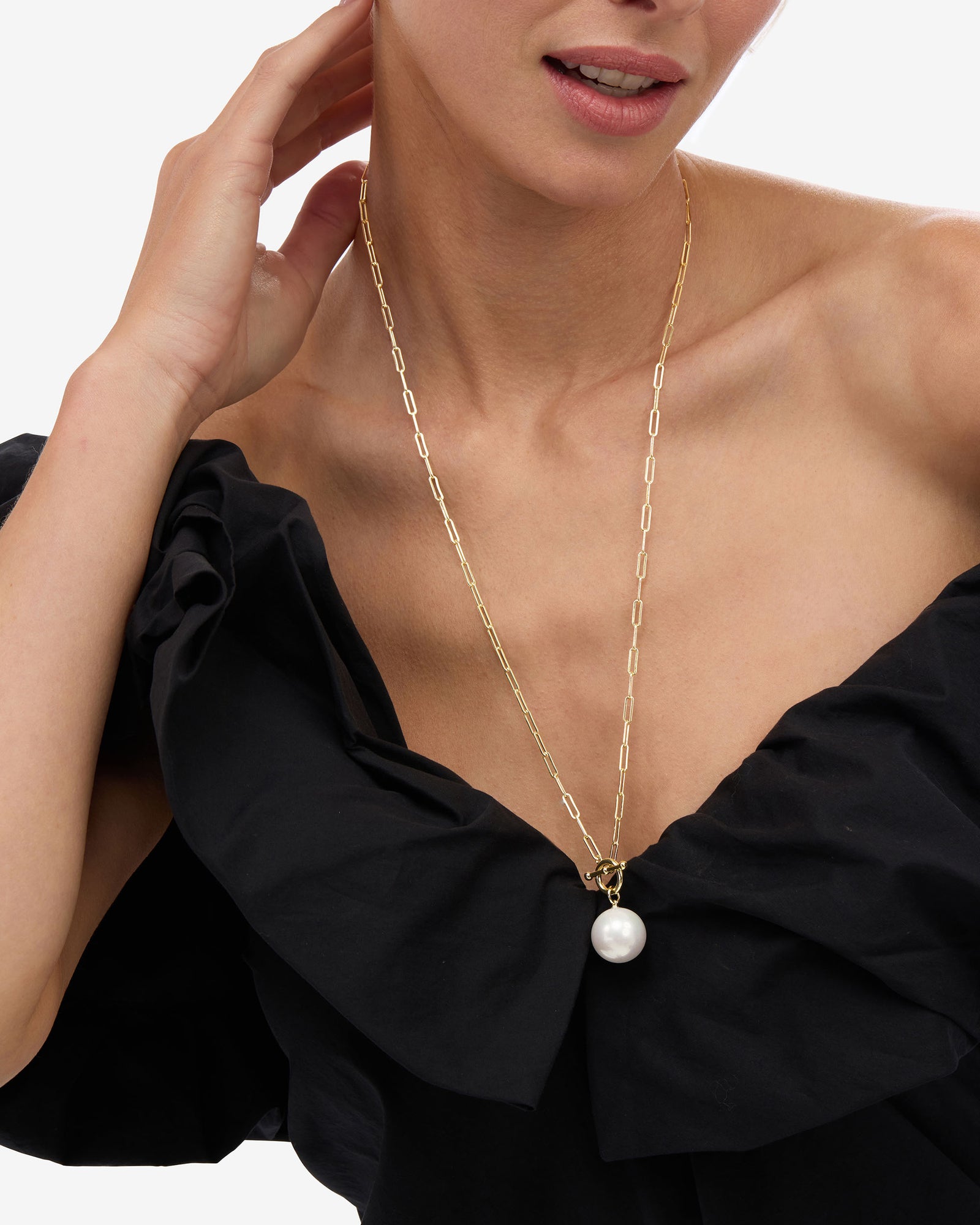 Melinda Maria Samantha Half Chain Pearl Bracelet Gold 7