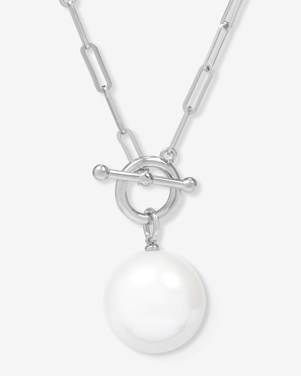 XL Life's a Ball Pearl Pendant Necklace - Silver