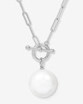 XL Life's a Ball Pearl Pendant Necklace - Silver