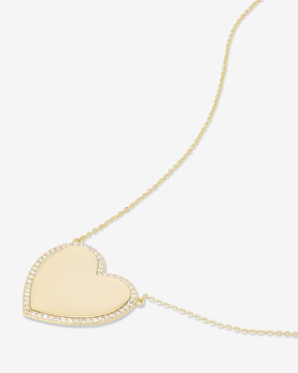 XL You Have My Heart Pavé Necklace - Gold|White Diamondettes