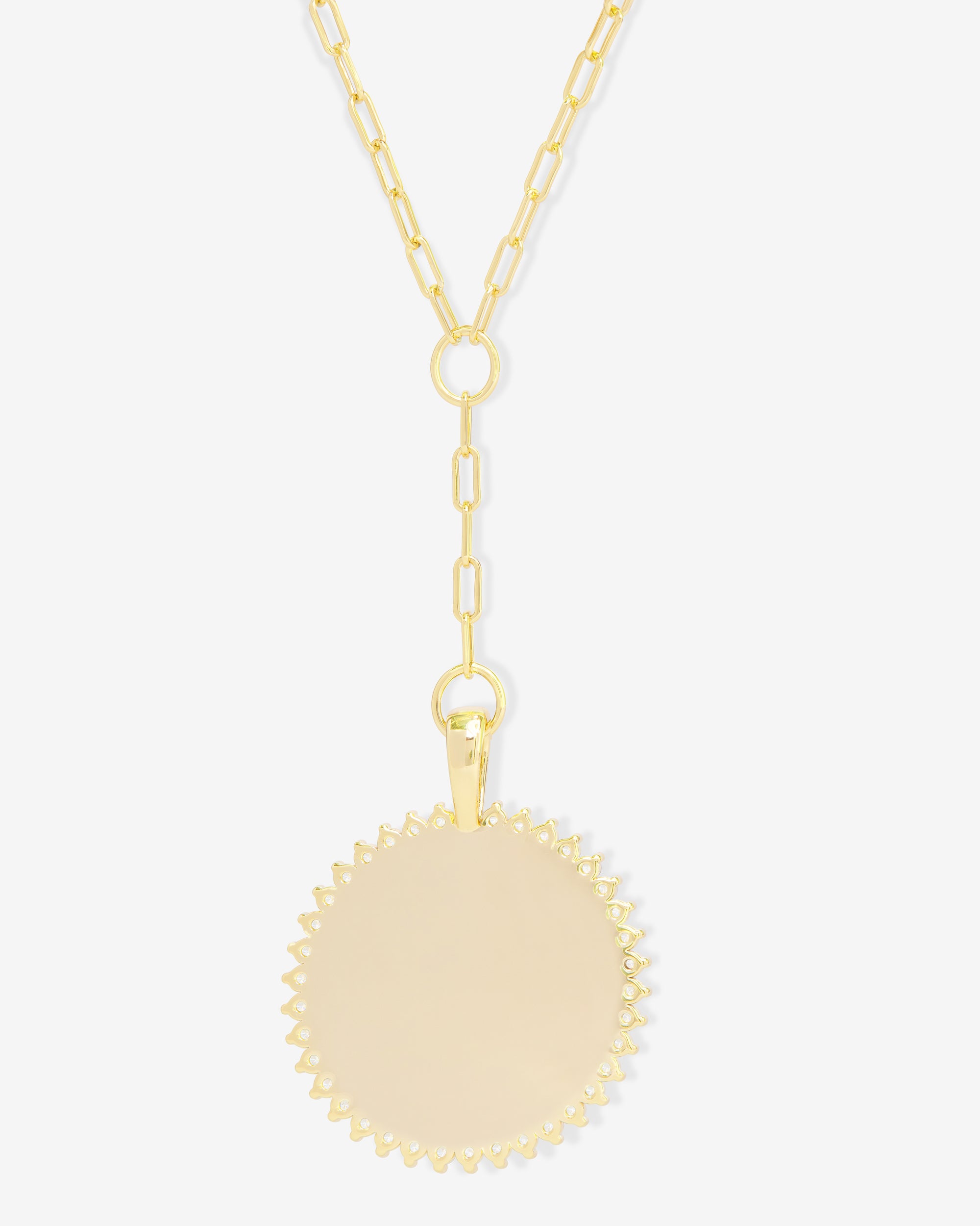 Zodiac Medallion Necklace - Gold|White Diamondettes