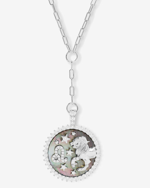 Zodiac Medallion Necklace - Silver Reversible Pendant – Melinda