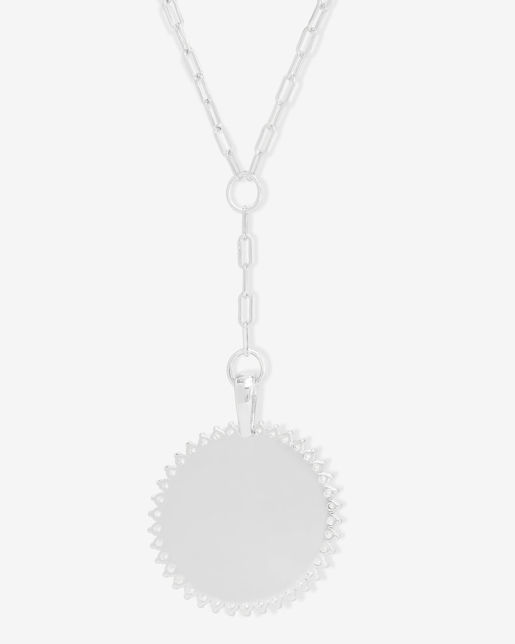 Zodiac Medallion Necklace - Silver|White Diamondettes