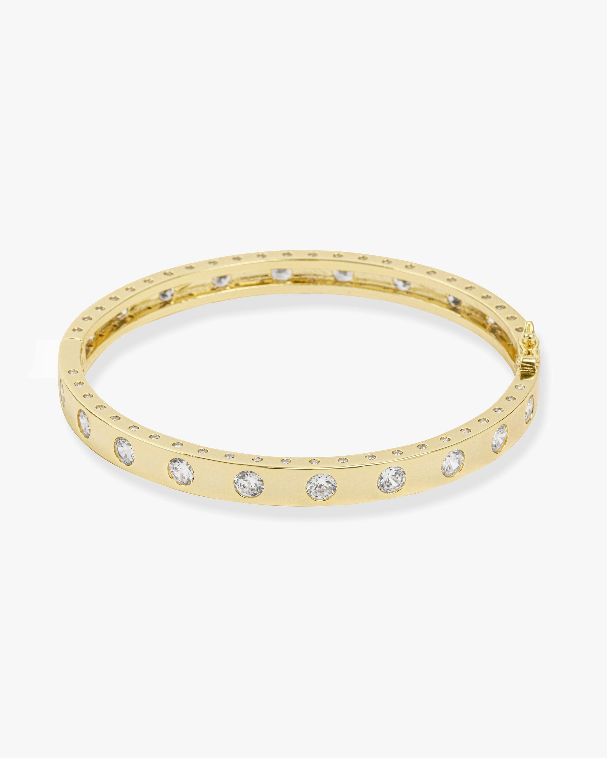 Ashley Hinge Cuff - Gold|White Diamondettes