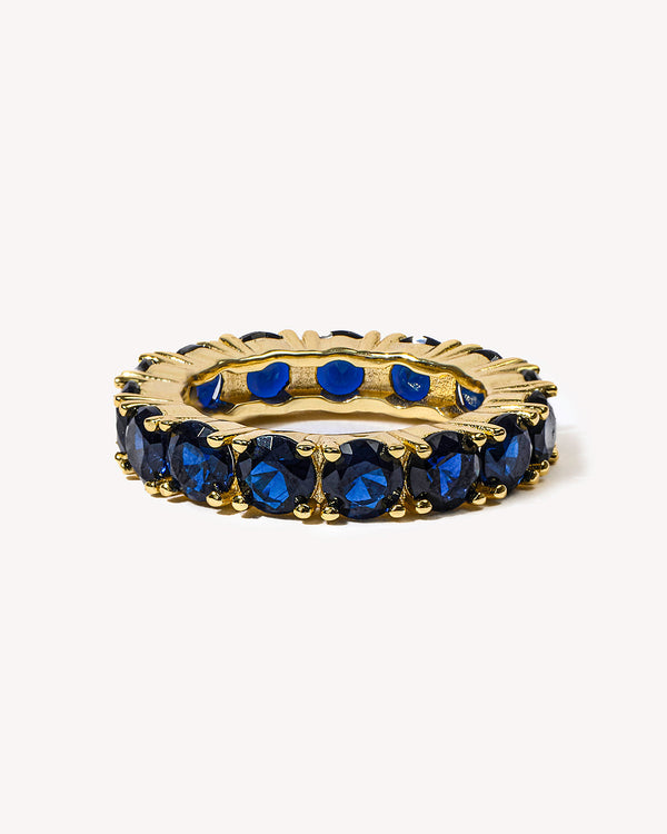 Grand Heiress Ring - Gold|Blue Sapphire Diamondettes