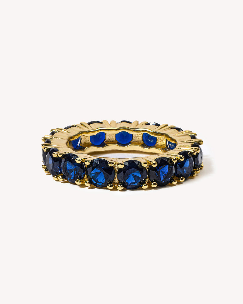 Grand Heiress Ring - Gold|Blue Sapphire Diamondettes