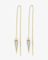 Gabriella Pavè Threader Earrings - Gold|White Diamondettes