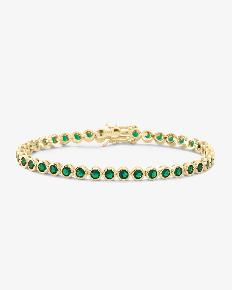 Baroness Tennis Bracelet - Gold|Emerald