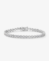 Baroness Tennis Bracelet - Silver|White Diamondettes