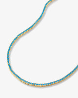 Baby Heiress Tennis Necklace 15" - Gold|Turquoise Diamondettes