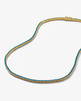 Baby Heiress Tennis Necklace 18" - Gold|Turquoise Diamondettes