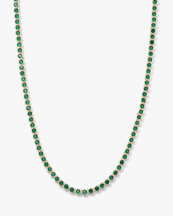 Baroness Tennis Necklace 15" - Gold|Emerald