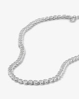 Baroness Tennis Necklace 15" - Silver|White Diamondettes