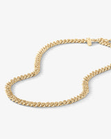 Cassie Pave Cuban Chain Necklace - Gold|White Diamondettes - 6mm