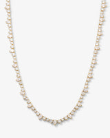 Dynasty Tennis Necklace - Gold|White Diamondettes