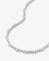 Dynasty Tennis Necklace - Silver|White Diamondettes