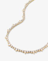 Dynasty Tennis Necklace - Gold|White Diamondettes