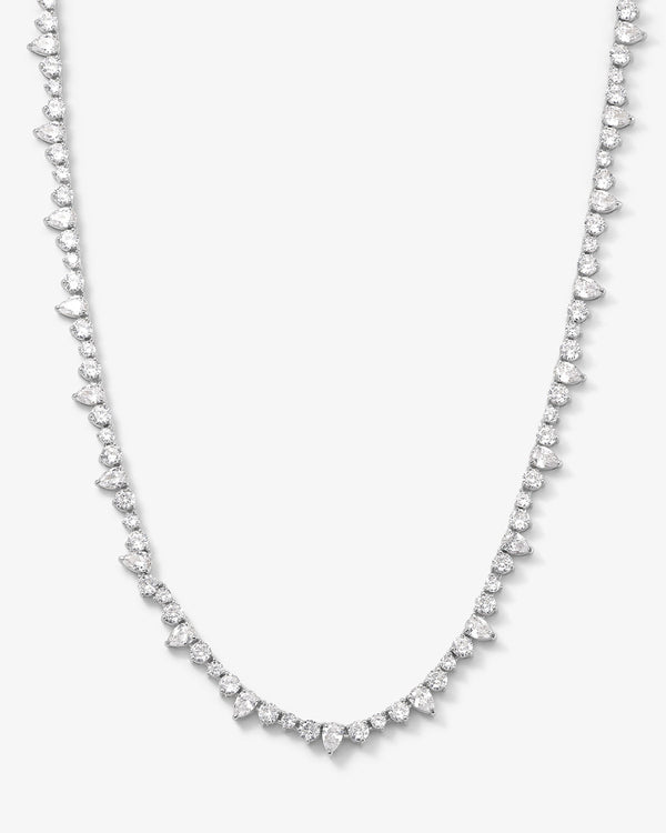 Dynasty Tennis Necklace - Silver|White Diamondettes