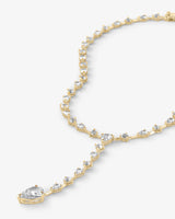 "F-ing Gorgeous" Lariat - Gold|White Diamondettes