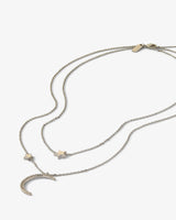 Fairbanks Crescent Necklace - Silver|White Diamondettes