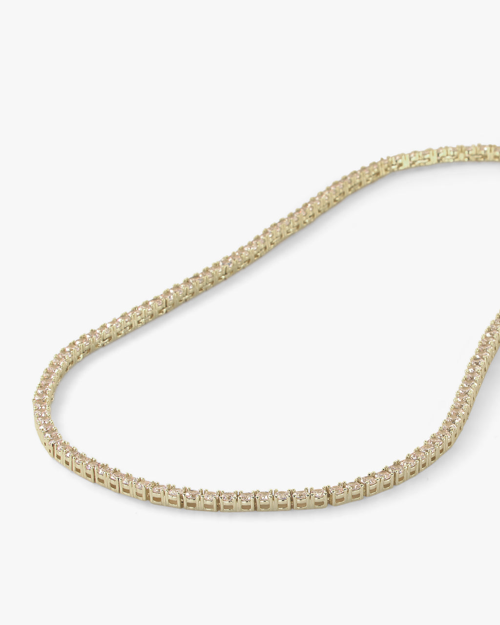 Heiress Tennis Necklace 3mm - Gold|White Diamondettes