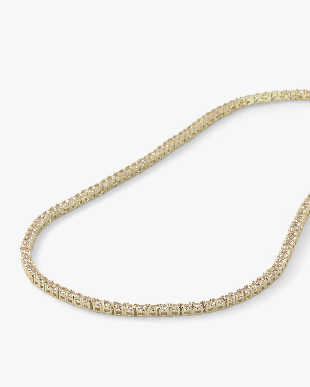 Heiress Tennis Necklace 3mm - Gold|White Diamondettes