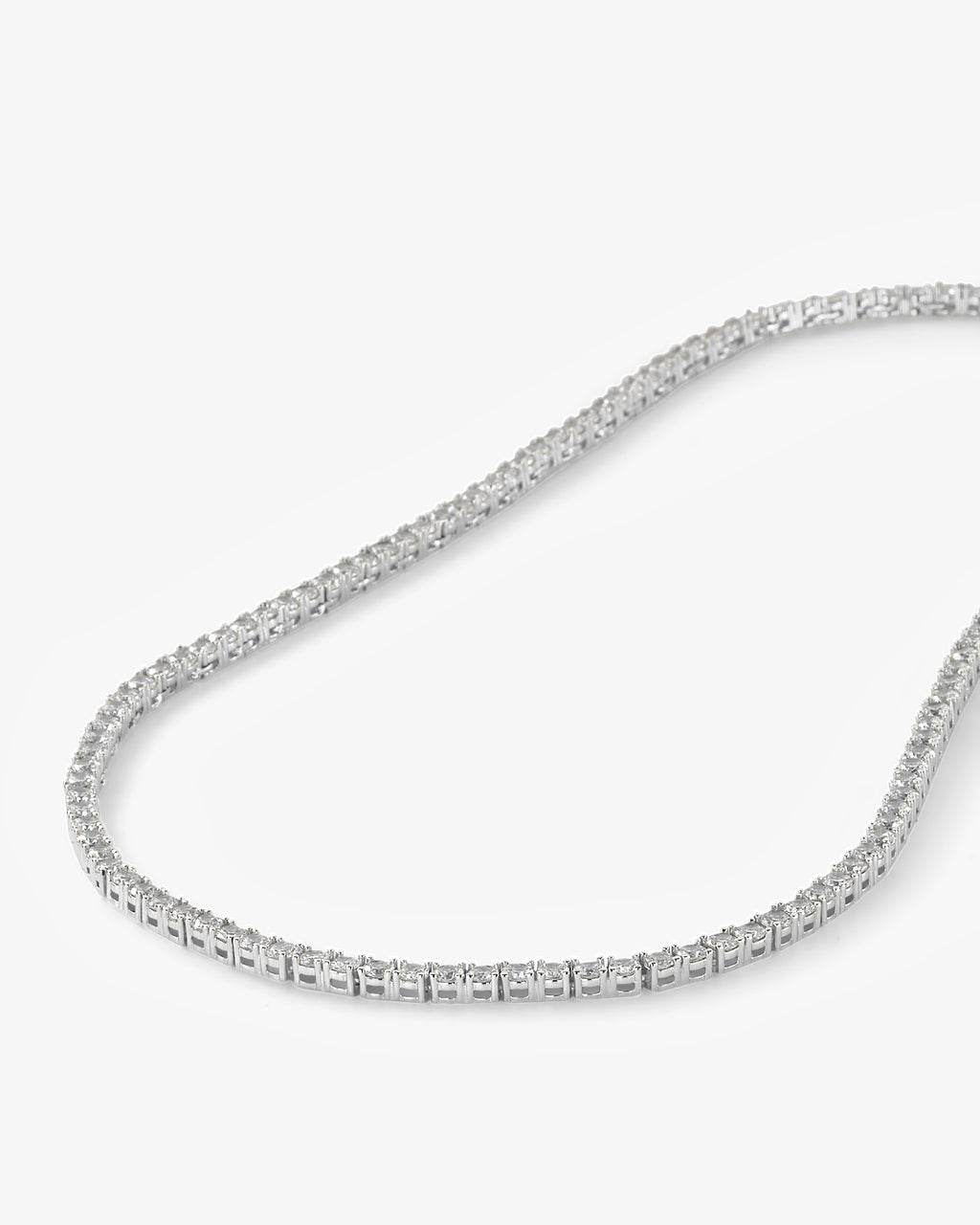 Heiress Tennis Necklace 3mm - Silver|White Diamondettes