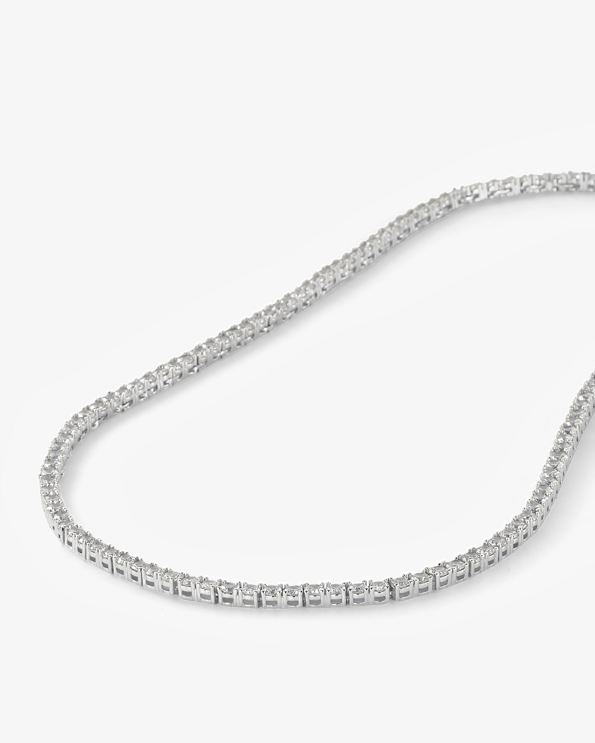 Heiress Tennis Necklace 3mm - Silver|White Diamondettes