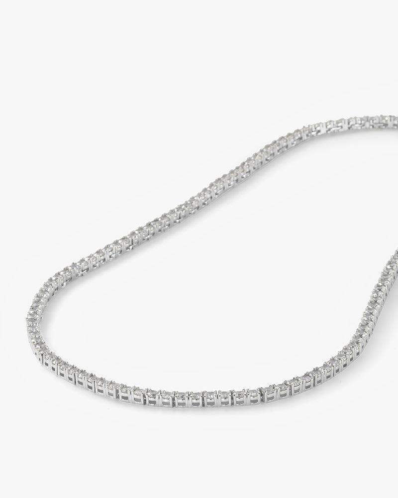 Heiress Tennis Necklace - Silver|White Diamondettes