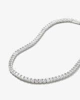 Lil Queen's Tennis Necklace 18" - Silver|White Diamondettes