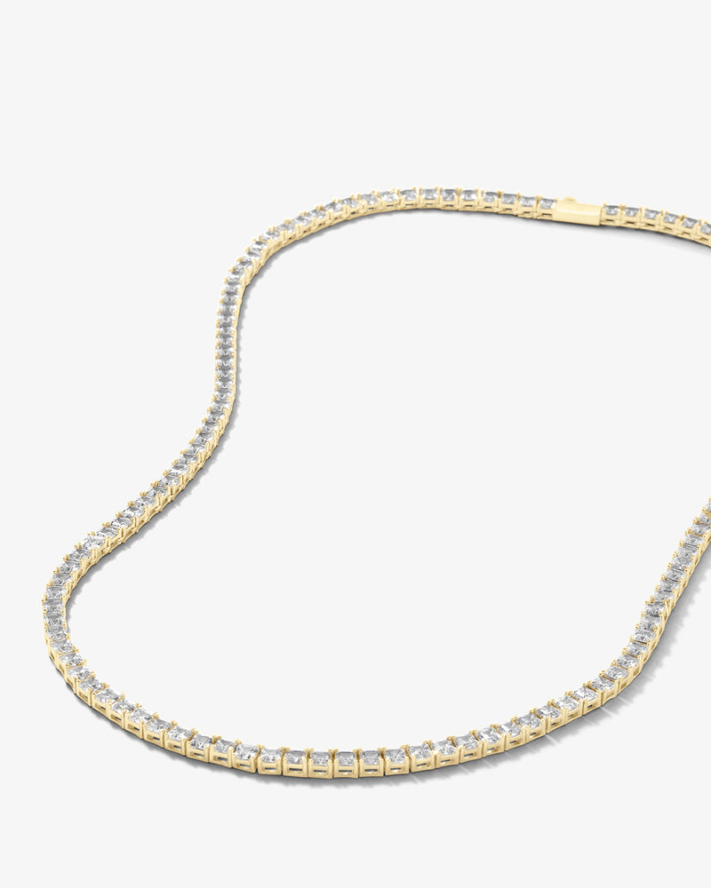 Lil Queen's Tennis Necklace 24" - Gold|White Diamondettes