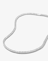 Lil Queen's Tennis Necklace 24" - Silver|White Diamondettes
