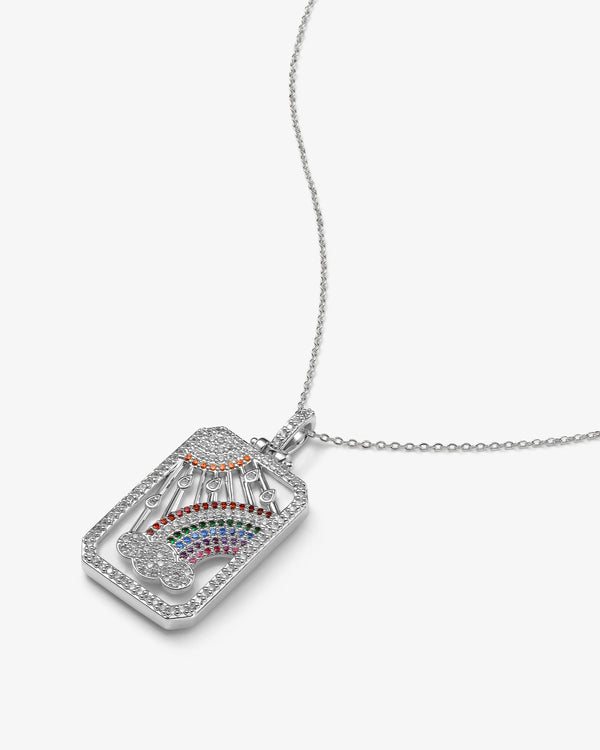 Rainbow Amulet Necklace - Silver
