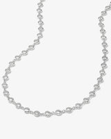 "She's So Fire" Necklace 16" - Silver|White Diamondettes